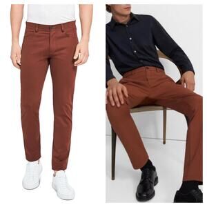 Theory Men’s Tech Raffi Compact Straight Slim Fit Ponte Pants Size 28 Brown